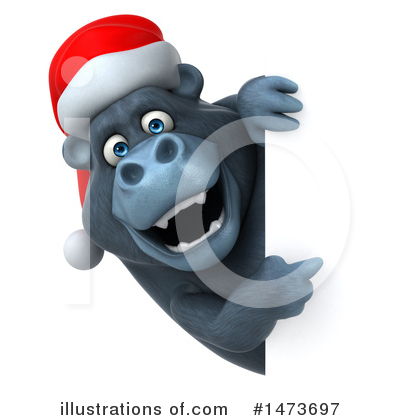 Christmas Gorilla Clipart #1473697 by Julos