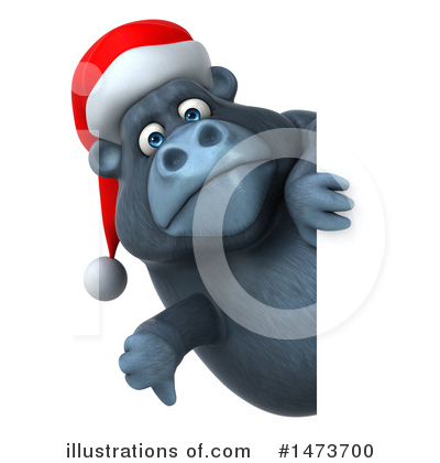 Christmas Gorilla Clipart #1473700 by Julos