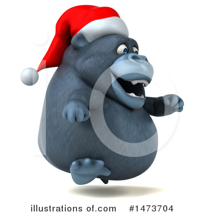 Christmas Gorilla Clipart #1473704 by Julos