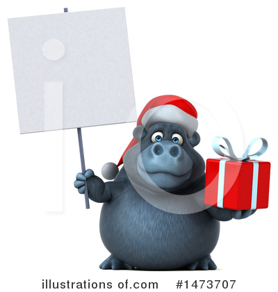Christmas Gorilla Clipart #1473707 by Julos