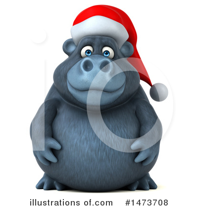 Royalty-Free (RF) Christmas Gorilla Clipart Illustration by Julos - Stock Sample #1473708