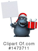 Christmas Gorilla Clipart #1473711 by Julos