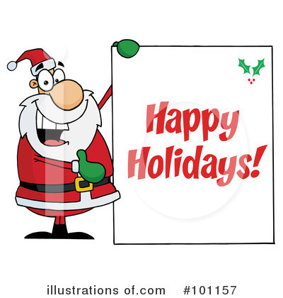 Royalty-Free (RF) Christmas Greeting Clipart Illustration by Hit Toon - Stock Sample #101157
