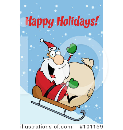 Royalty-Free (RF) Christmas Greeting Clipart Illustration by Hit Toon - Stock Sample #101159