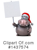 Christmas Hippo Clipart #1437574 by Julos