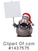 Christmas Hippo Clipart #1437575 by Julos