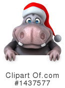 Christmas Hippo Clipart #1437577 by Julos