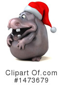 Christmas Hippo Clipart #1473679 by Julos