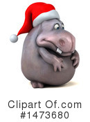 Christmas Hippo Clipart #1473680 by Julos