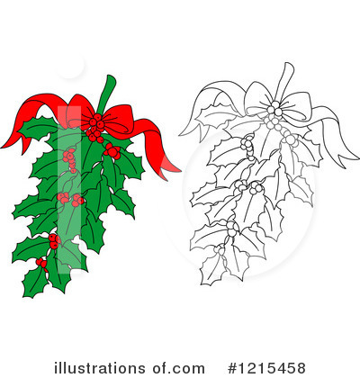 Royalty-Free (RF) Christmas Holly Clipart Illustration by Vector Tradition SM - Stock Sample #1215458