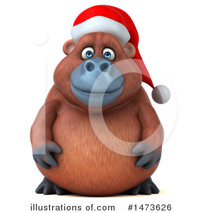 Royalty-Free (RF) Christmas Orangutan Clipart Illustration by Julos - Stock Sample #1473626