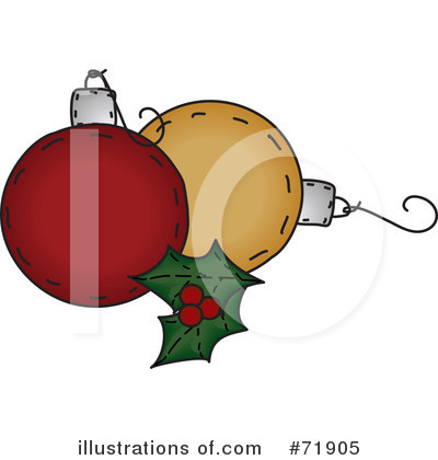 Royalty-Free (RF) Christmas Ornaments Clipart Illustration by inkgraphics - Stock Sample #71905