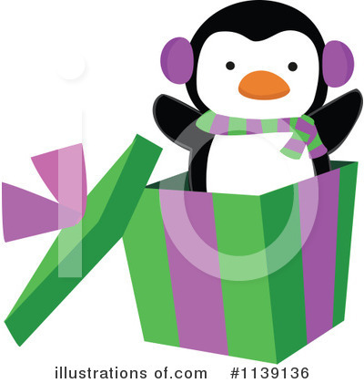 Royalty-Free (RF) Christmas Penguin Clipart Illustration by peachidesigns - Stock Sample #1139136