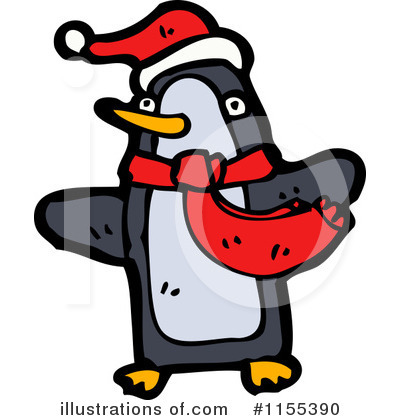 Royalty-Free (RF) Christmas Penguin Clipart Illustration by lineartestpilot - Stock Sample #1155390