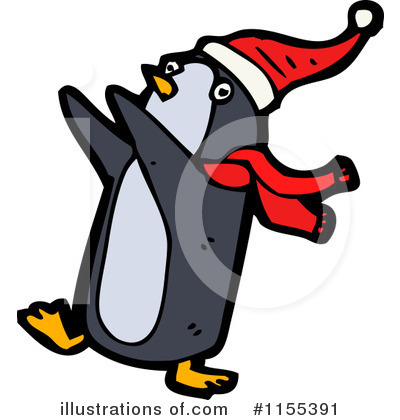 Royalty-Free (RF) Christmas Penguin Clipart Illustration by lineartestpilot - Stock Sample #1155391