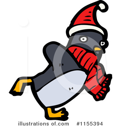 Royalty-Free (RF) Christmas Penguin Clipart Illustration by lineartestpilot - Stock Sample #1155394