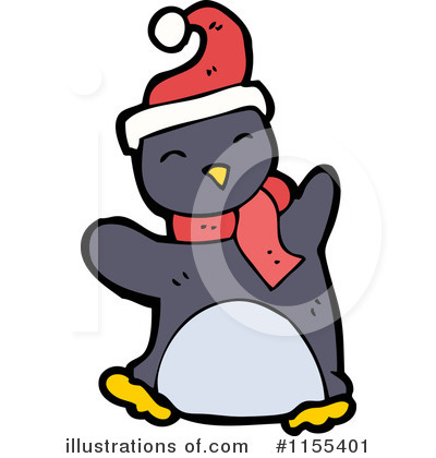 Royalty-Free (RF) Christmas Penguin Clipart Illustration by lineartestpilot - Stock Sample #1155401