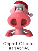 Christmas Pig Clipart #1146143 by Julos