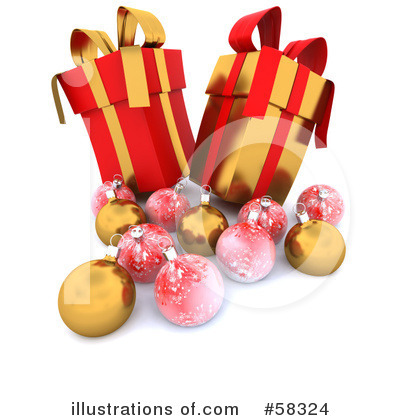 Royalty-Free (RF) Christmas Presents Clipart Illustration by KJ Pargeter - Stock Sample #58324