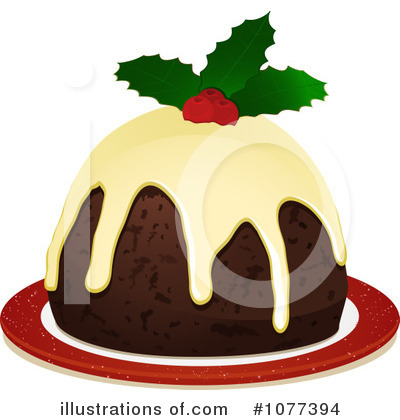Royalty-Free (RF) Christmas Pudding Clipart Illustration by elaineitalia - Stock Sample #1077394