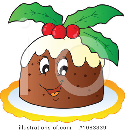 Royalty-Free (RF) Christmas Pudding Clipart Illustration by visekart - Stock Sample #1083339