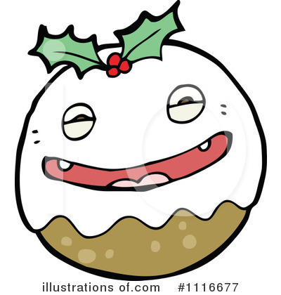Royalty-Free (RF) Christmas Pudding Clipart Illustration by lineartestpilot - Stock Sample #1116677