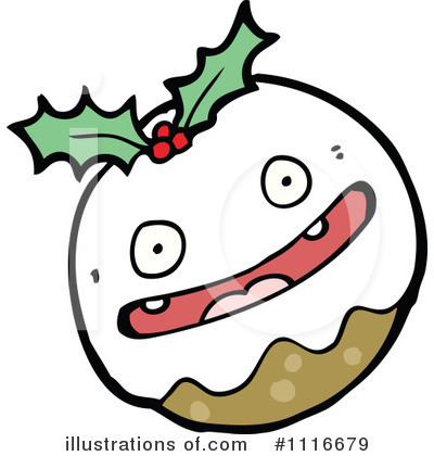 Royalty-Free (RF) Christmas Pudding Clipart Illustration by lineartestpilot - Stock Sample #1116679