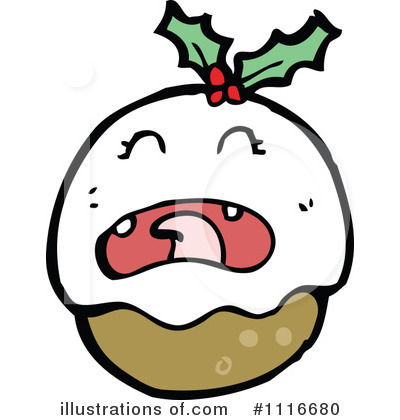 Royalty-Free (RF) Christmas Pudding Clipart Illustration by lineartestpilot - Stock Sample #1116680