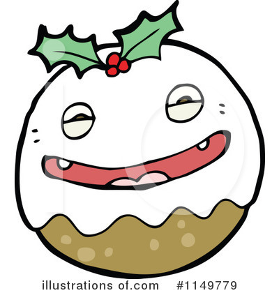 Royalty-Free (RF) Christmas Pudding Clipart Illustration by lineartestpilot - Stock Sample #1149779