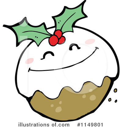 Royalty-Free (RF) Christmas Pudding Clipart Illustration by lineartestpilot - Stock Sample #1149801