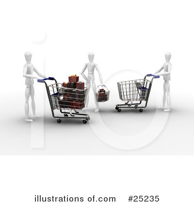 Royalty-Free (RF) Christmas Shopping Clipart Illustration by KJ Pargeter - Stock Sample #25235