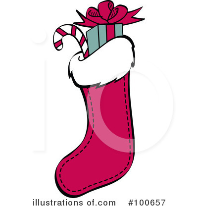 Royalty-Free (RF) Christmas Stocking Clipart Illustration by Andy Nortnik - Stock Sample #100657