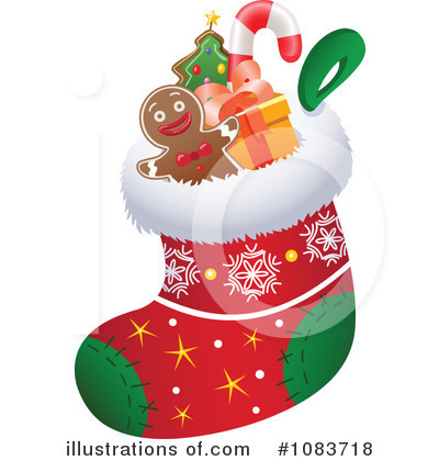 Royalty-Free (RF) Christmas Stocking Clipart Illustration by yayayoyo - Stock Sample #1083718