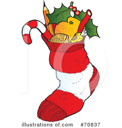Royalty-Free (RF) Christmas Stocking Clipart Illustration by Snowy - Stock Sample #70837