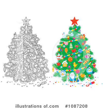 Royalty-Free (RF) Christmas Tree Clipart Illustration by Alex Bannykh - Stock Sample #1087208