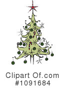 Christmas Tree Clipart #1091684 by Steve Klinkel