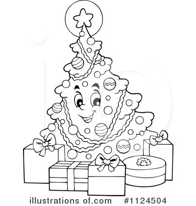 Royalty-Free (RF) Christmas Tree Clipart Illustration by visekart - Stock Sample #1124504