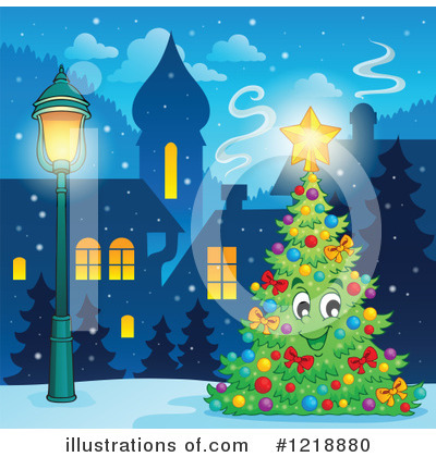 Royalty-Free (RF) Christmas Tree Clipart Illustration by visekart - Stock Sample #1218880