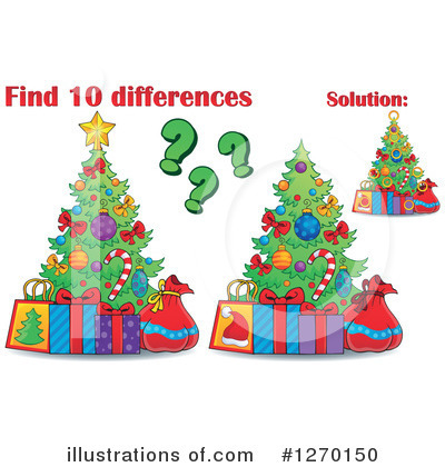 Royalty-Free (RF) Christmas Tree Clipart Illustration by visekart - Stock Sample #1270150