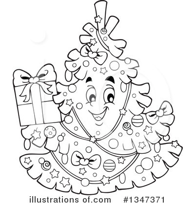 Royalty-Free (RF) Christmas Tree Clipart Illustration by visekart - Stock Sample #1347371