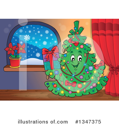 Royalty-Free (RF) Christmas Tree Clipart Illustration by visekart - Stock Sample #1347375