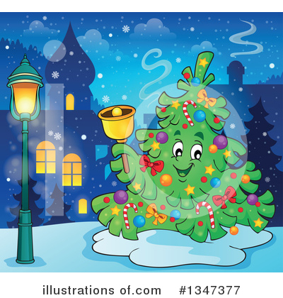 Royalty-Free (RF) Christmas Tree Clipart Illustration by visekart - Stock Sample #1347377