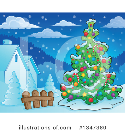 Royalty-Free (RF) Christmas Tree Clipart Illustration by visekart - Stock Sample #1347380