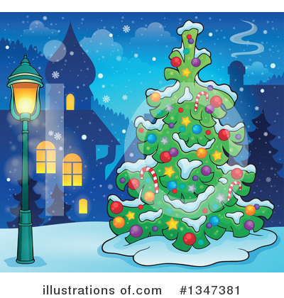 Royalty-Free (RF) Christmas Tree Clipart Illustration by visekart - Stock Sample #1347381