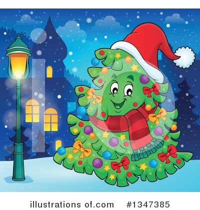 Royalty-Free (RF) Christmas Tree Clipart Illustration by visekart - Stock Sample #1347385