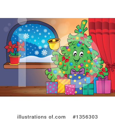 Royalty-Free (RF) Christmas Tree Clipart Illustration by visekart - Stock Sample #1356303