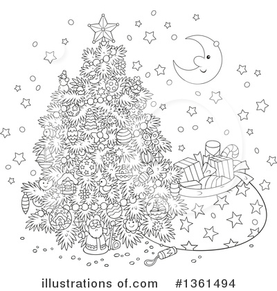 Royalty-Free (RF) Christmas Tree Clipart Illustration by Alex Bannykh - Stock Sample #1361494