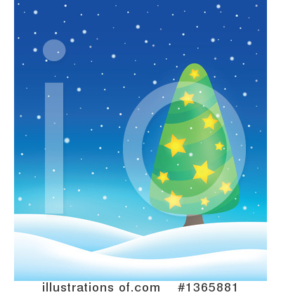 Royalty-Free (RF) Christmas Tree Clipart Illustration by visekart - Stock Sample #1365881