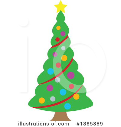 Royalty-Free (RF) Christmas Tree Clipart Illustration by visekart - Stock Sample #1365889