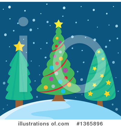 Royalty-Free (RF) Christmas Tree Clipart Illustration by visekart - Stock Sample #1365896